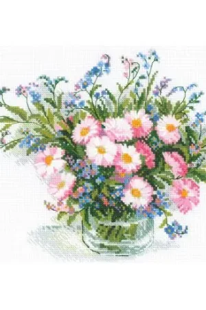 kit ricamo a punto croce - Margherite dolci - Riolis Miglior Prezzo