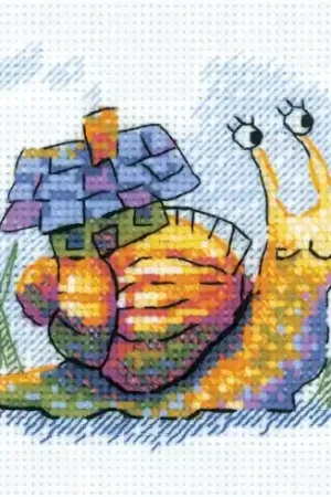 kit ricamo a punto croce - Piccola lumaca - Riolis Sconto