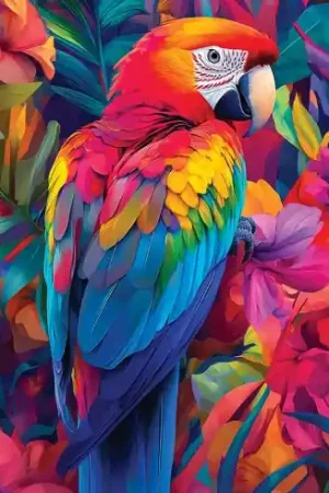 Kit ricamo diamante su telaio - Pappagallo illuminato - Art City Più Venduto