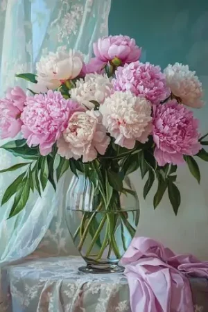 Ultime Pezzi Kit ricamo diamante su telaio - Mazzo di peonie - Art City