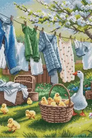 Compra Online kit ricamo a punto croce - Primavera - Ava