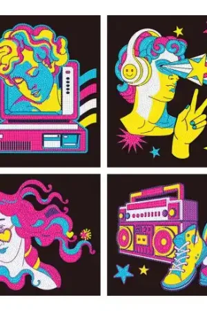 A Buon Prezzo Kit ricamo diamante - 4 designi "classici retrò" - Dotzies