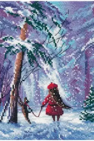 kit ricamo a punto croce - Racconto d'inverno - Oven Di Tendenza