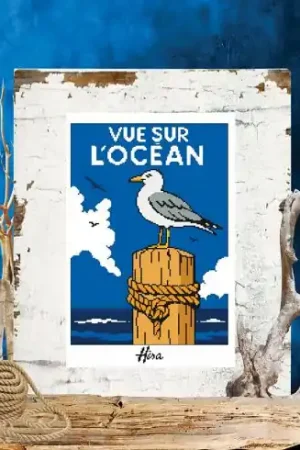 Esclusivo Foglio di punto croce - Vista sull'oceano - Isabelle Haccourt Vautier